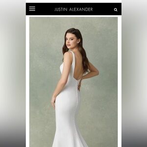 Justin Alexander wedding gown, Style Ford, Ivory Crepe